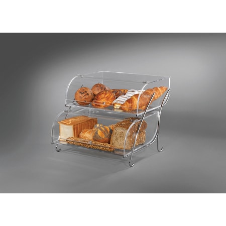 Rosseto Serving Solutions Two-Tier Bakery Case with Stainless Steel Wire Stand, 1 EA BAK2937